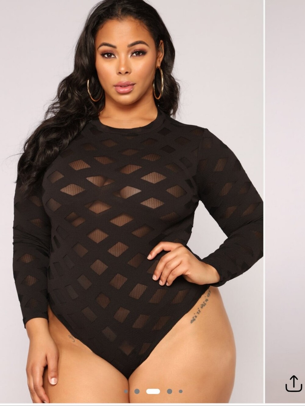Edges That Scratch Black Long-Sleeve Sheer Bodysuit